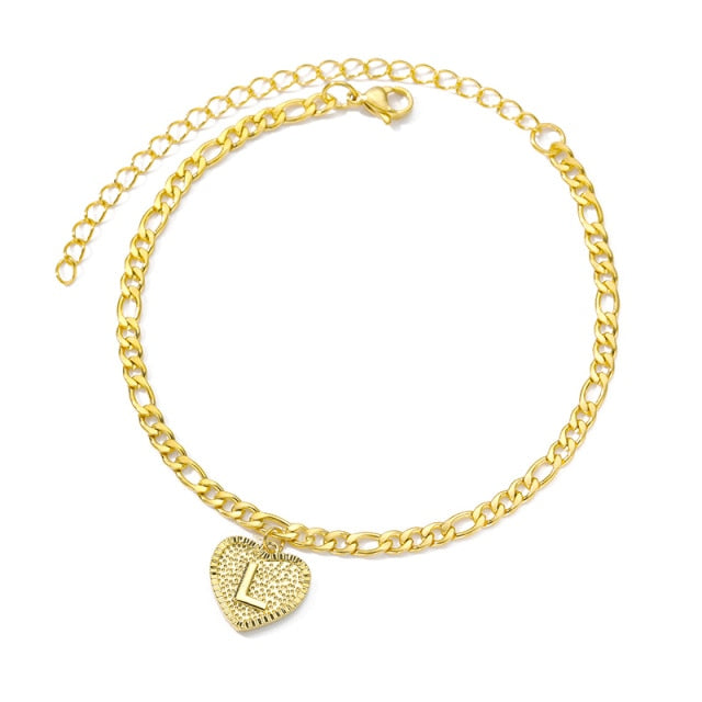 Initial Heart Anklet